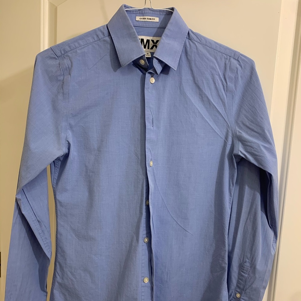 Express men’s shirt long sleeves blue